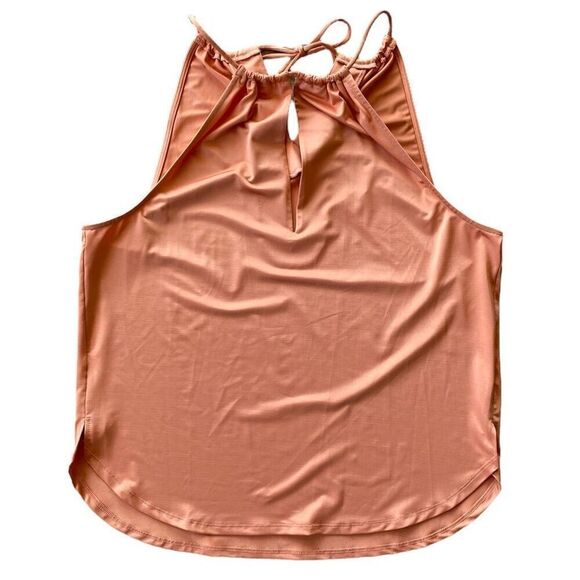 Veronica Beard Kusumi Orange Keyhole Cutout Halter Neck Top NWT Size Extra Large - Picture 3 of 9